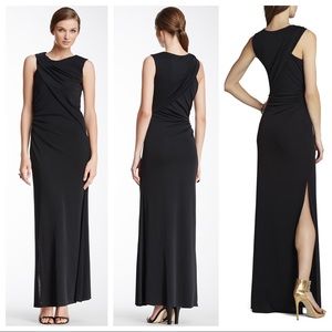 BCBGMaxAzria Simone shoulder draped dress gown